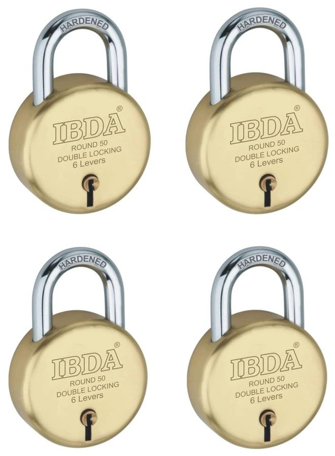 IBDA Small keyed Lock|Small Lock and Key|Double Locking|6 Levers' Technology|Rivetless Steel Body Padlock|Lock for Home, gate, Door, kadi, Channel, Chain, Shop, School,Warehouse,Meter Box (Pk of 4) - Image 1